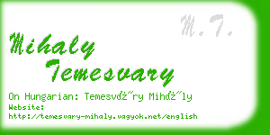 mihaly temesvary business card